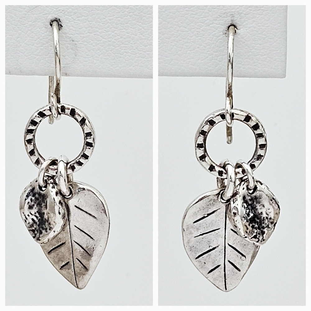 Silpada Sterling Silver Etched 'Falling Leaves' French Wire Earrings W1773